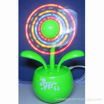 Flower USB Fan with Colorful Lights